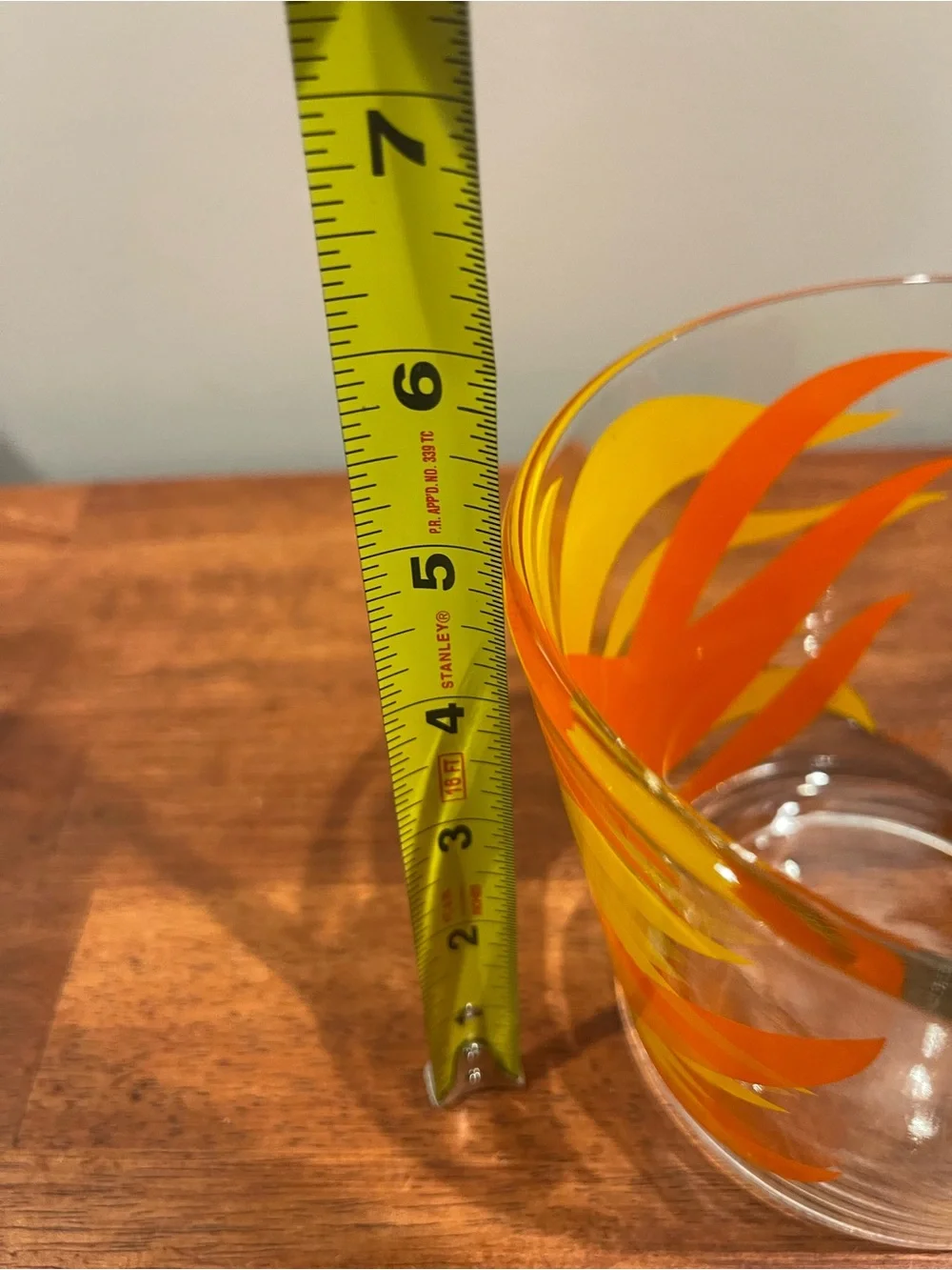READ STARLYTE Mid Century Modern MCM Glass Ice Bucket 5” Orange Yellow